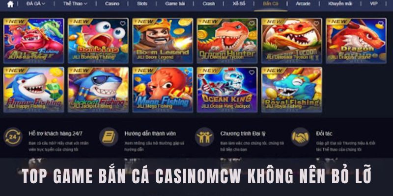 Rất nhiều sản phẩm bắn cá Casinomcw hot